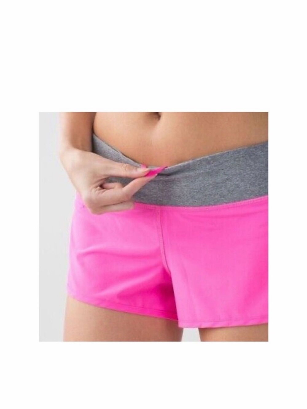 lululemon athletica Pink Athletic Shorts with Gray Waistband